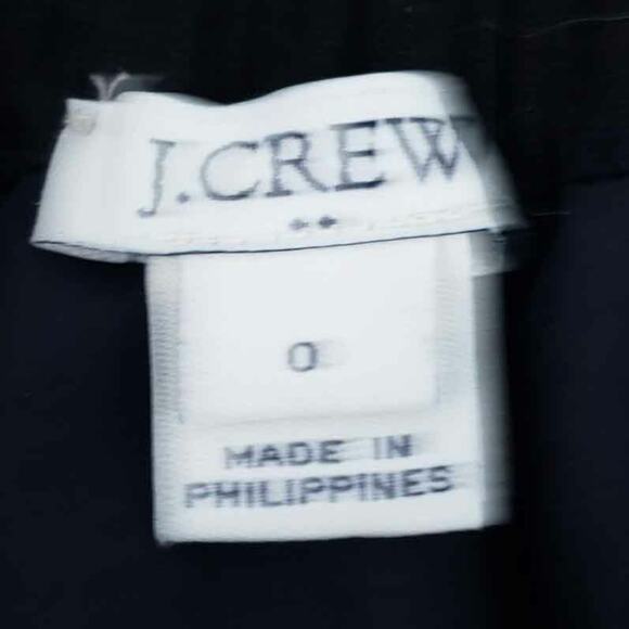 J. Crew Factory Linen Blend Skirt Black, Scallop Hem Size 0, Elastic Waist - Picture 5 of 6